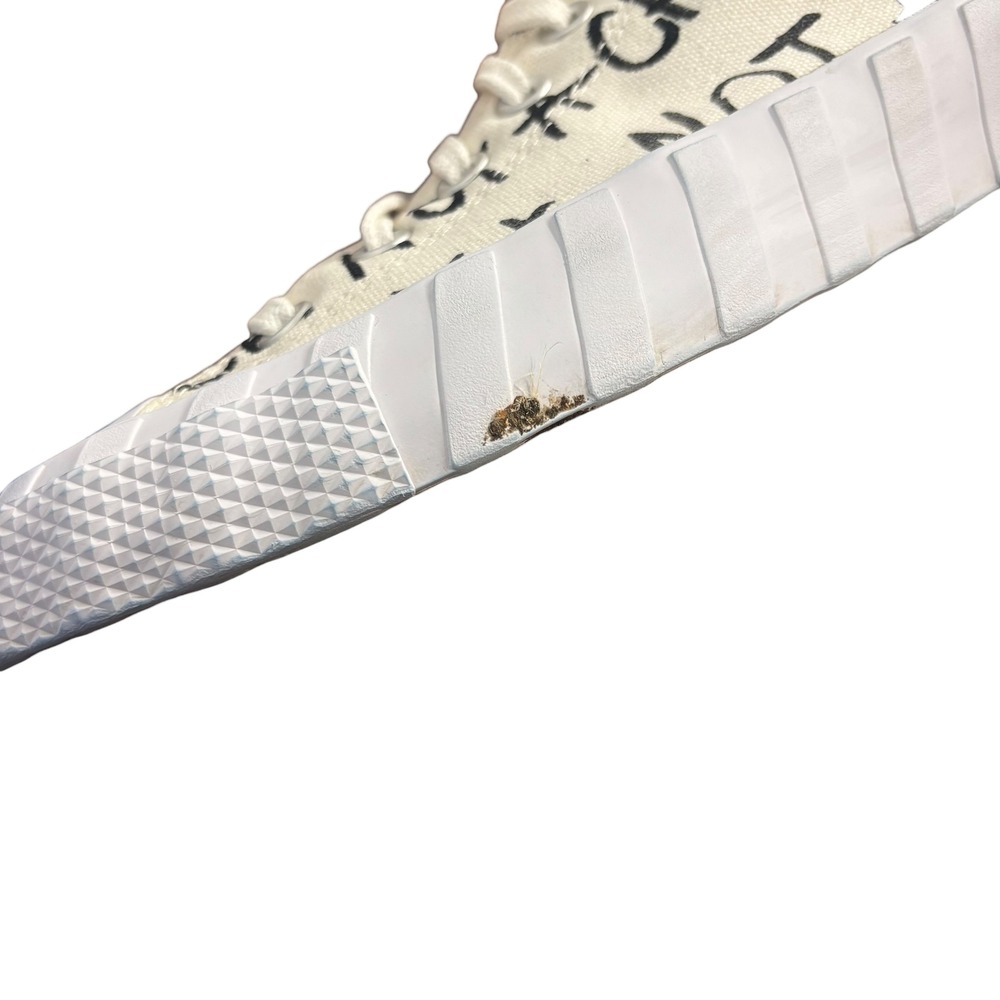 Converse High Top Sneakers Off-White with Black Script and Orange Accents - Picture 10 of 10